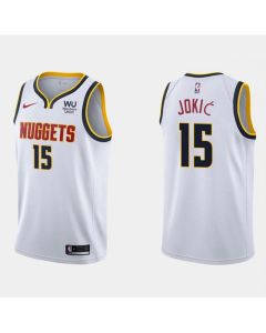 Men's Denver Nuggets #15 Nikola Jokic White 2019/20 Association Edition Stitched Jersey