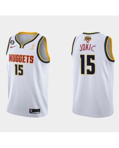Men's Denver Nuggets #15 Nikola Jokic White 2023 Finals Champions Association Edition With NO.6 Patch Stitched Basketball Jersey