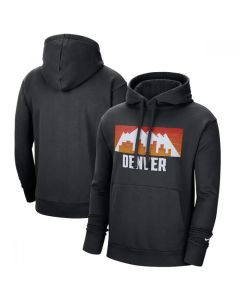 Men's Denver Nuggets 2021 Black City Edition Essential Logo Fleece Pullover Hoodie