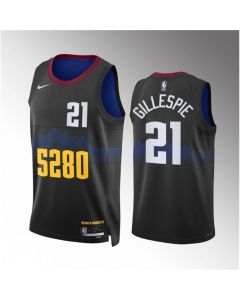 Men's Denver Nuggets #21 Collin Gillespie Black 2023 City Edition Stitched Basketball Jersey