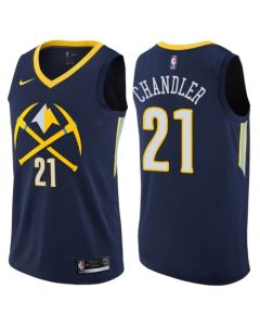 Men's Denver Nuggets #21 Wilson Chandler 2017-18 Navy Stitched NBA Jersey
