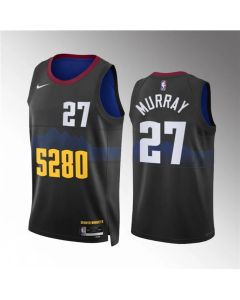 Men's Denver Nuggets #27 Jamal Murray Black 2023 City Edition Stitched Basketball Jersey (Black)