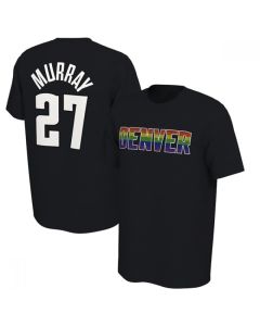 Men's Denver Nuggets #27 Jamal Murray Black Name & Number T-Shirt