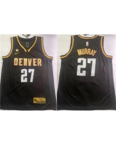 Men's Denver Nuggets #27 Jamal Murray Black With NO.6 Patch Stitched Jersey