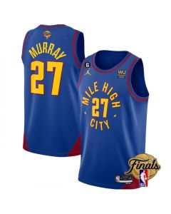 Men's Denver Nuggets #27 Jamal Murray Blue 2023 Finals Statement Edition With NO.6 Patch Stitched Basketball Jersey