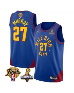 Men's Denver Nuggets #27 Jamal Murray Blue 2023 Nuggets Champions Patch And Finals Patch Statemenr Edition Stitched Basketball Jersey