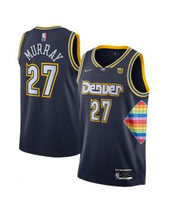 Men's Denver Nuggets #27 Jamal Murray Navy 2021/22 City Edition 75th Anniversary Stitched Jersey