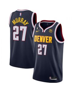 Men's Denver Nuggets #27 Jamal Murray Navy Icon Edition With NO.6 Patch Stitched Jersey