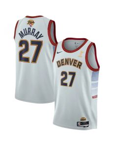 Men's Denver Nuggets #27 Jamal Murray White 2023 Finals Champions Icon Edition Stitched Basketball Jersey
