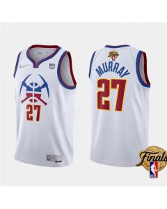 Men's Denver Nuggets #27 Jamal Murray White 2023 Finals Earned Edition Stitched Basketball Jersey