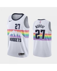 Men's Denver Nuggets #27 Jamal Murray White City Edition Stitched Jersey