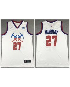 Men's Denver Nuggets #27 Jamal Murray White Stitched Jersey