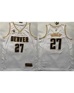 Men's Denver Nuggets #27 Jamal Murray White With NO.6 Patch Stitched Jersey