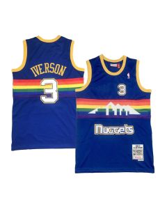 Men's Denver Nuggets #3 Allen Iverson Royal Stitched Basketball Jersey (Royal)
