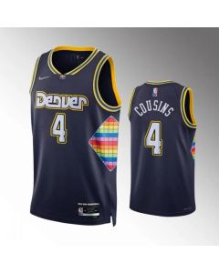 Men's Denver Nuggets #4 DeMarcus Cousins Navy 2021/22 City Edition 75th Anniversary Stitched Jersey