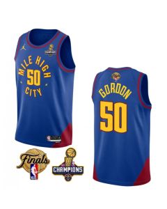 Men's Denver Nuggets #50 Aaron Gordon Blue 2023 Nuggets Champions Patch And Finals Patch Statemenr Edition Stitched Basketball Jersey