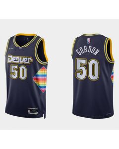 Men's Denver Nuggets #50 Aaron Gordon Navy 2021/22 City Edition 75th Anniversary Stitched Jersey