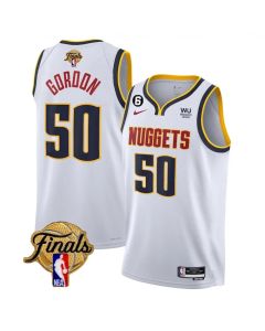 Men's Denver Nuggets #50 Aaron Gordon White 2023 Finals Association Edition With NO.6 Patch Stitched Basketball Jersey