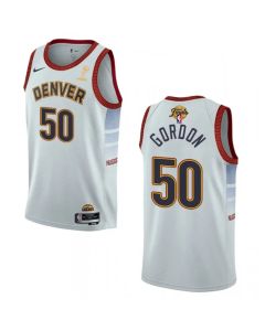 Men's Denver Nuggets #50 Aaron Gordon White 2023 Finals Champions Icon Edition Stitched Basketball Jersey