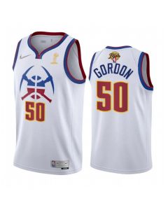 Men's Denver Nuggets #50 Aaron Gordon White 2023 Finals Earned Edition Stitched Basketball Jersey