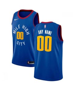 Men's Denver Nuggets Blue Customized Stitched NBA Jersey