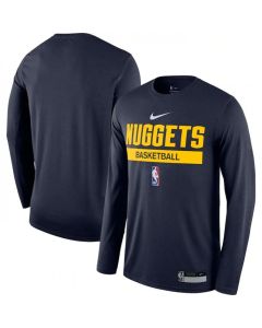 Men's Denver Nuggets Navy 2022/23 Legend On-Court Practice Performance Long Sleeve T-Shirt
