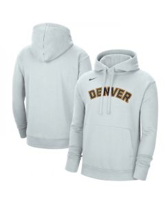 Men's Denver Nuggets White 2022/23 City Edition Essential Pullover Hoodie