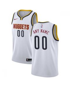 Men's Denver Nuggets White Customized Stitched NBA Jersey