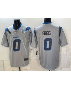 Men's Detroit Lions #0 Jahmyr Gibbs Grey With Patch 2026 Rivalries Collection Vapor F.U.S.E. Limited Jersey (Style 4)