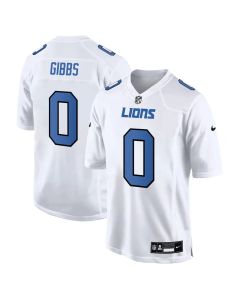 Men's Detroit Lions #0 Jahmyr Gibbs Tundra White Fashion Game Jersey (White)