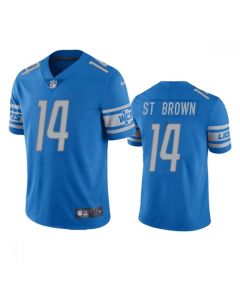 Men's Detroit Lions #14 Amon-Ra St. Brown Blue Vapor Untouchable Limited Stitched Jersey