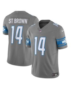 Men's Detroit Lions #14 Amon-Ra St. Brown Grey 2023 F.U.S.E. Vapor Untouchable Limited Stitched Jersey