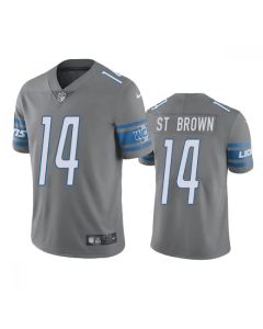 Men's Detroit Lions #14 Amon-Ra St. Brown Grey Vapor Untouchable Limited Stitched Jersey