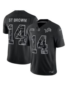 Men's Detroit Lions #14 Amon-Ra St. Brown Nike Black 2026 Salute to Service Vapor F.U.S.E. Limited Jersey