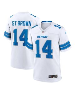 Men's Detroit Lions #14 Amon-Ra St. Brown White Game Jersey
