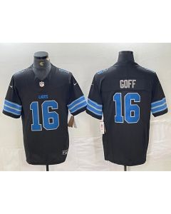 Men's Detroit Lions #16 Jared Goff Black 2nd Alternate Vapor F.U.S.E. Limited Jersey
