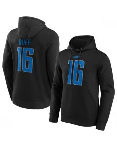 Men's Detroit Lions #16 Jared Goff Black Hoodie