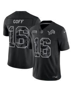 Men's Detroit Lions #16 Jared Goff Nike Black 2026 Salute to Service Vapor F.U.S.E. Limited Jersey