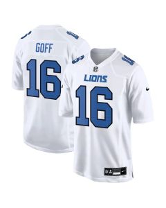 Men's Detroit Lions #16 Jared Goff Tundra White Fashion Game Jersey (White)