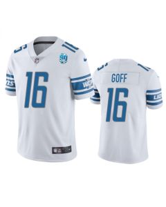 Men's Detroit Lions #16 Jared Goff White 2023 90th Anniversary Vapor Untouchable Limited Stitched Jersey
