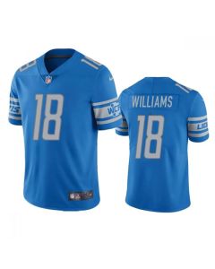 Men's Detroit Lions #18 Jameson Williams Blue Vapor Untouchable Limited Stitched Jersey (Blue)