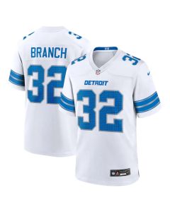 Men's Detroit Lions #32 Brian Branch White Game Jersey
