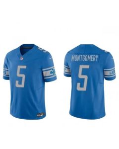 Men's Detroit Lions #5 David Montgomery Blue 2023 F.U.S.E. Vapor Untouchable Limited Stitched Jersey