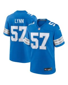 Men's Detroit Lions #57 Nate Lynn Blue Game Jersey