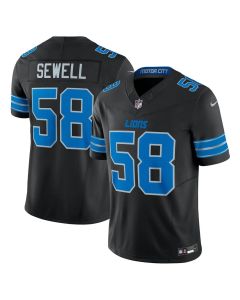 Men's Detroit Lions #58 Penei Sewell Black Vapor F.U.S.E. Alternate Limited Jersey