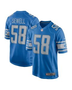 Men's Detroit Lions #58 Penei Sewell Blue Game Jersey