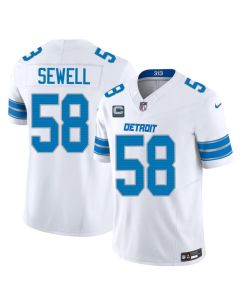 Men's Detroit Lions #58 Penei Sewell White 2026 With 4-Star C Patch Vapor F.U.S.E. Limited Jersey