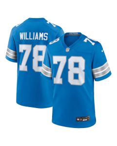 Men's Detroit Lions #78 Tyleik Williams Blue 2025 NFL Draft First Round Pick Game Jersey