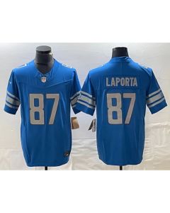 Men's Detroit Lions #87 Sam LaPorta Blue 2023 F.U.S.E. Vapor Untouchable Limited Stitched Jersey