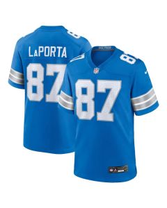 Men's Detroit Lions #87 Sam LaPorta Blue Game Jersey